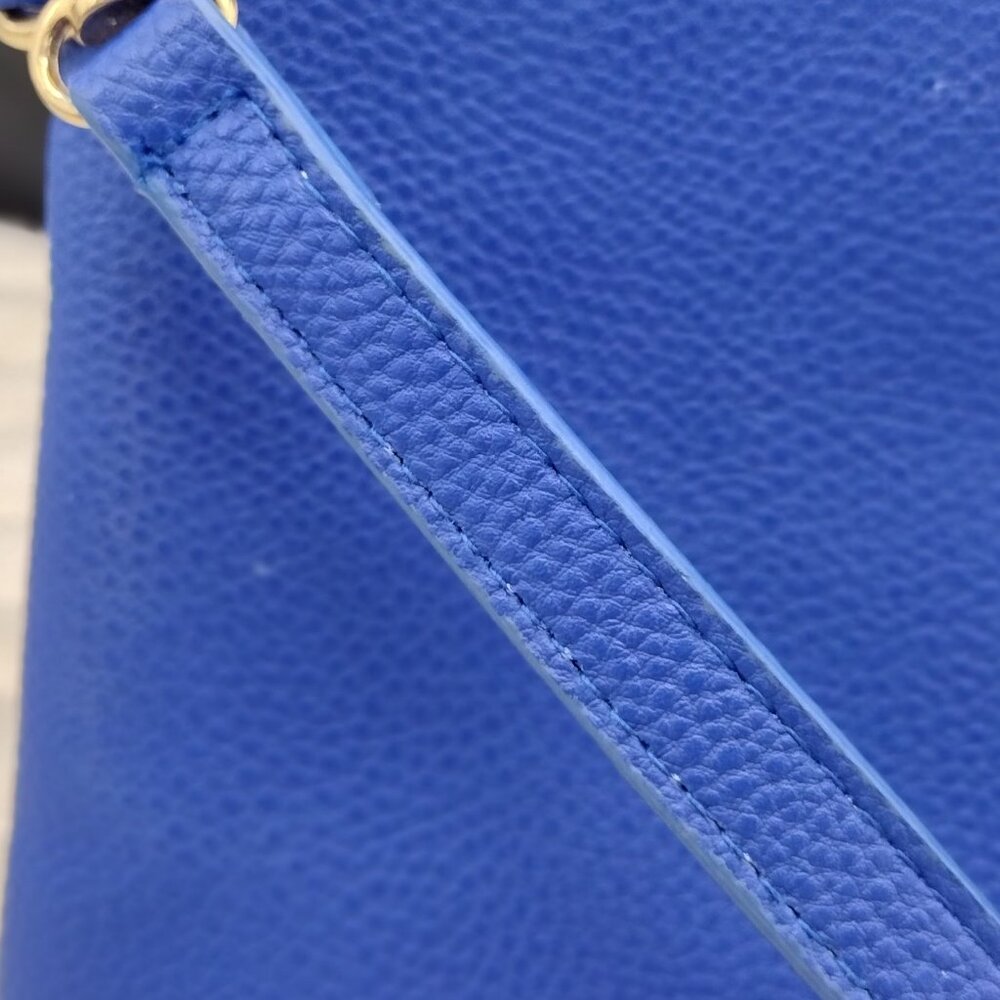Birdie Balou 3-Zip Royal Blue Crossbody Bag | Faux Leather, Gold Hardware - Picture 8 of 10